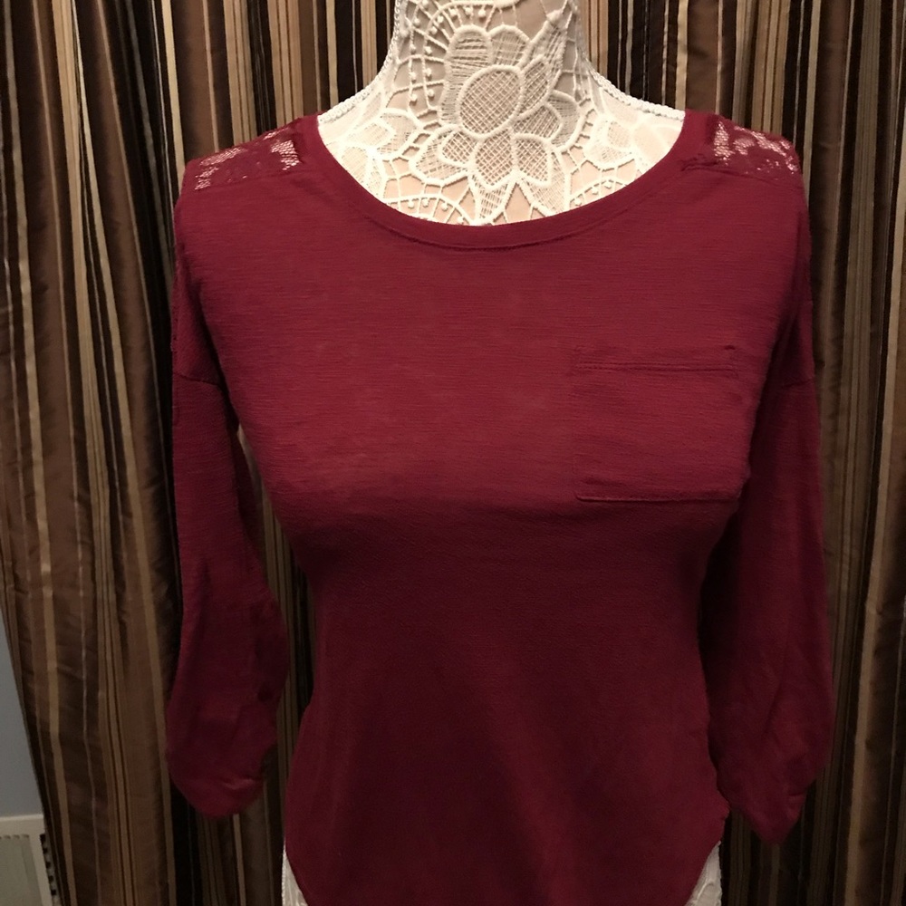 Red top with lace backing
